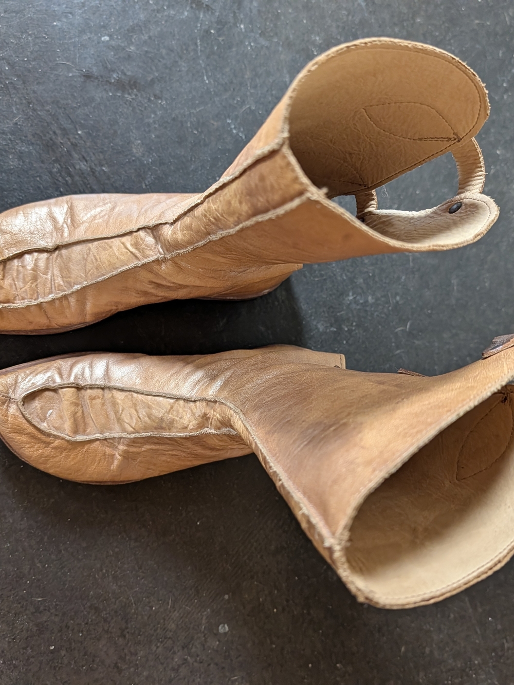 Women's Cydwoq Custom Leather Mid-Calf Boots with Leaf Strap Accents - Picture 3 of 10